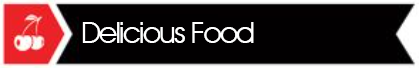 Ribbon Icon with text "Delicious Food" inside